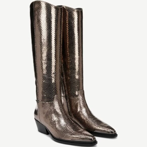 Franco Sarto Billie Western Knee High Boot (WIDE CALF) - Picture 1 of 7
